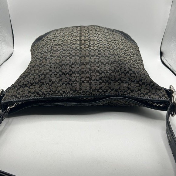 Vintage Y2K Coach F10416 Signature Convertible Duffle Crossbody Bag Gray Black - Picture 10 of 16